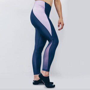 Heroine Sport Blue & Violet Ribbed Leggings sz XS